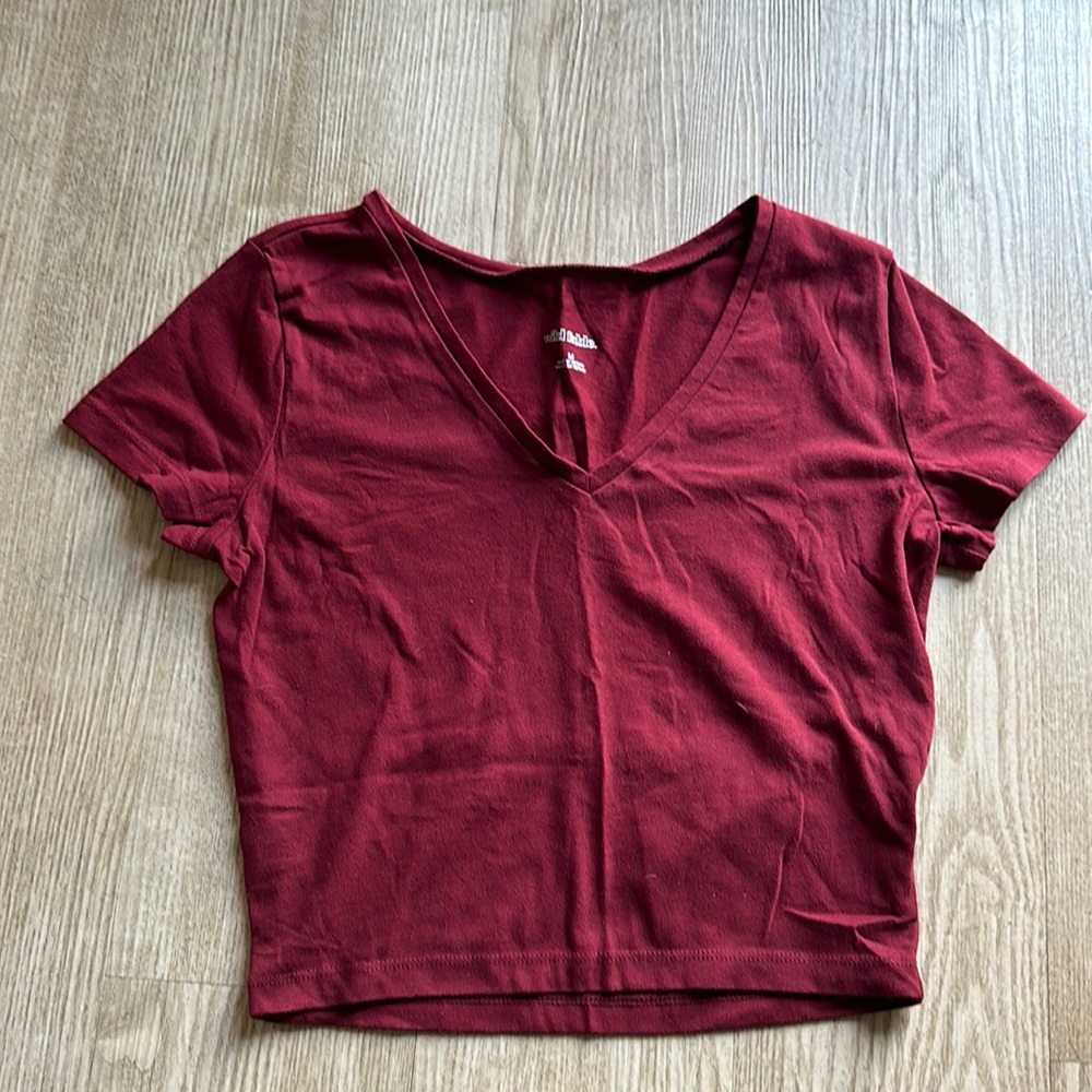 Red Wild Fable Crop Top T-shirt